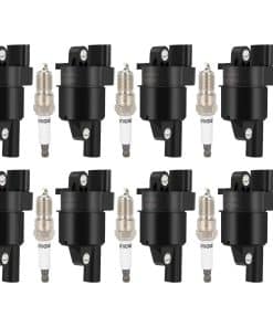 ECCPP Juego de 8 bobinas de encendido UF414 con 8 bujías de