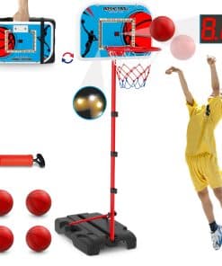 Canasta de baloncesto para niños HYES con marcador y LED,