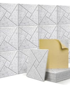 Paquete de 12 Paneles Acústicos Autoadhesivos, 12" X 12" X