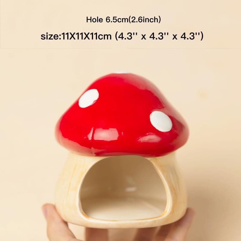 Casa de hámster en forma de champiñón de cerámica YZHZOM - Imagen 7