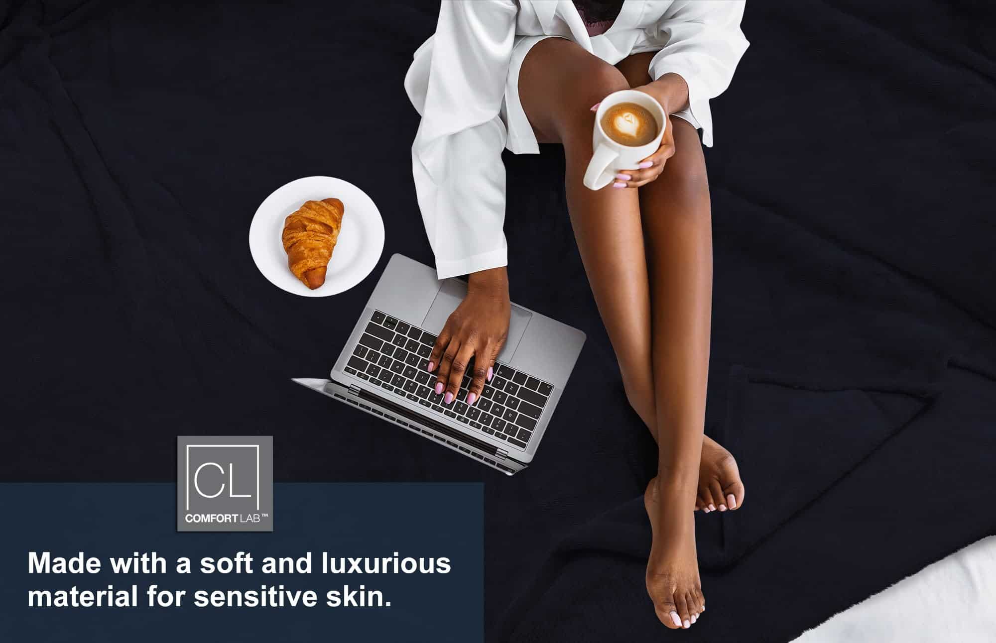 Manta de cama de franela Comfort Lab - Suave, -Azul marino - Imagen 7