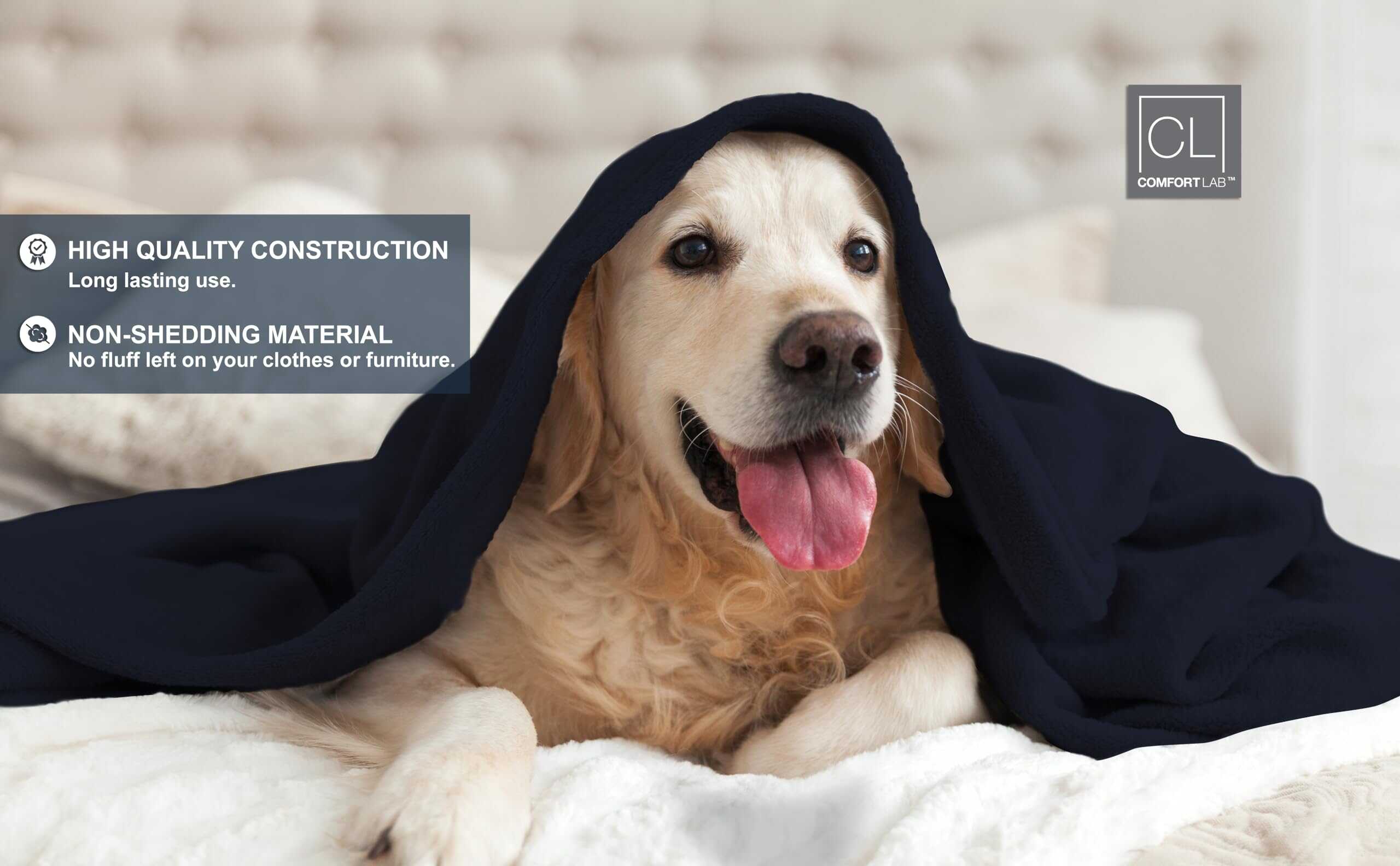 Manta de cama de franela Comfort Lab - Suave, -Azul marino - Imagen 5