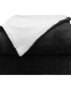 Manta Reversible de Franela Sherpa Comfort Lab -Negro