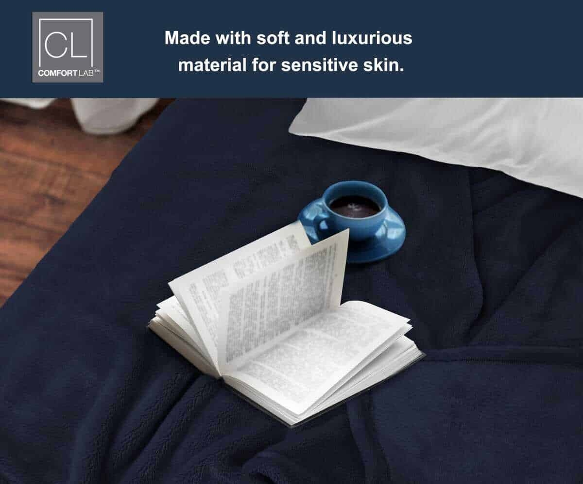 Manta de Cama de Franela Suave Comfort Lab - -Azul Marino - Imagen 7
