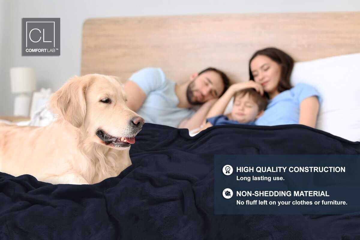 Manta de Cama de Franela Suave Comfort Lab - -Azul Marino - Imagen 5