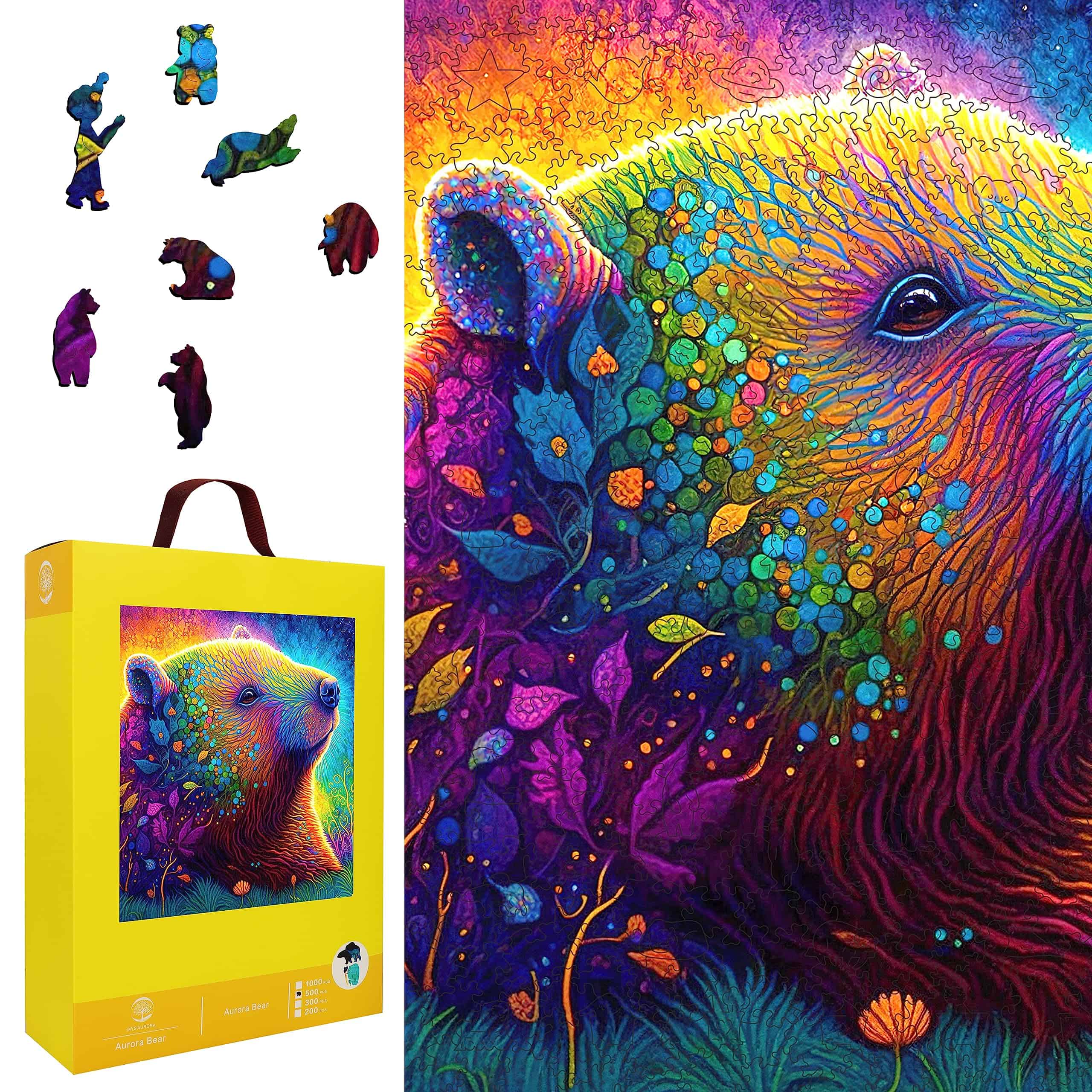 Rompecabezas de Madera Único Mys Aurora - Oso Aurora, 500 - Imagen 9