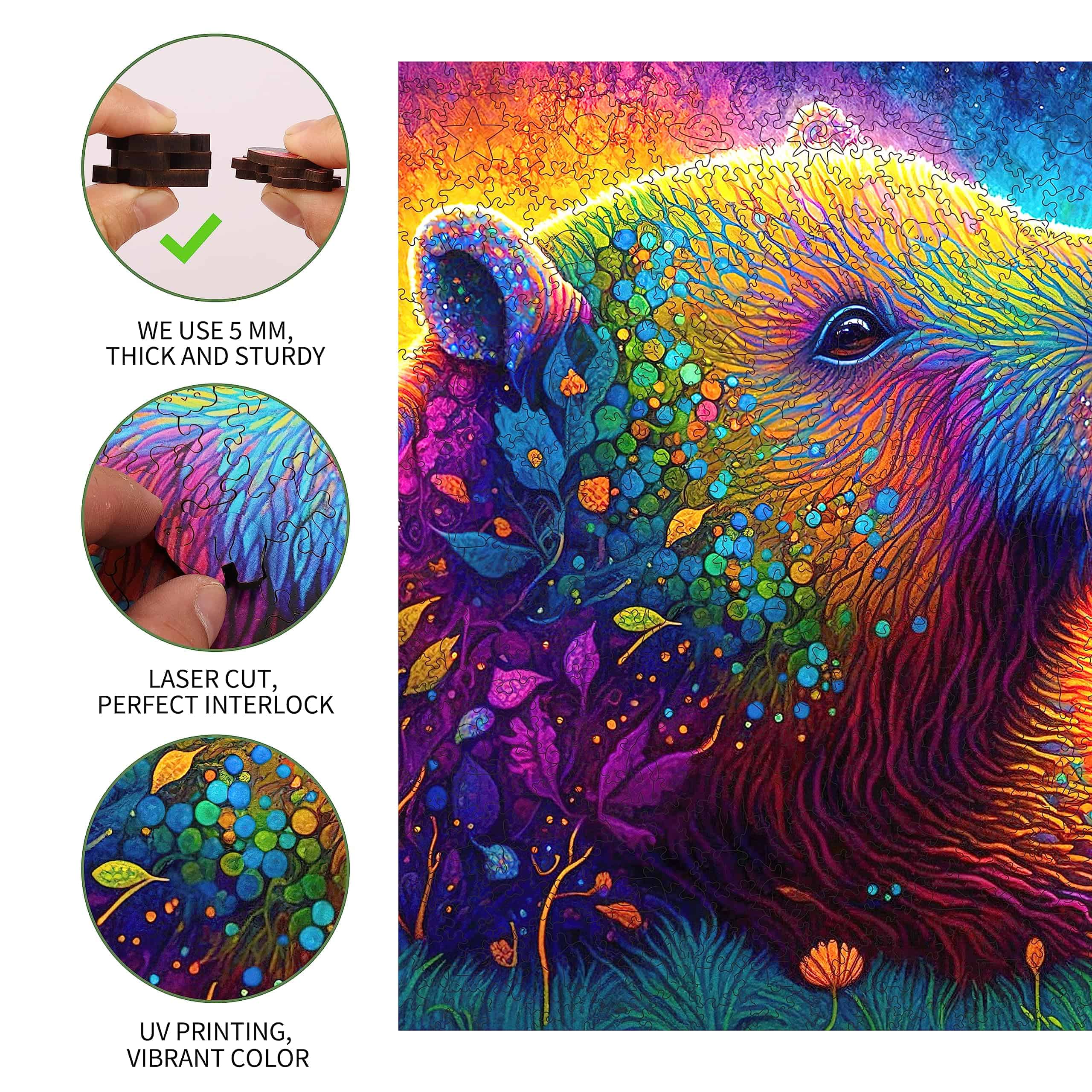 Rompecabezas de Madera Único Mys Aurora - Oso Aurora, 500 - Imagen 4