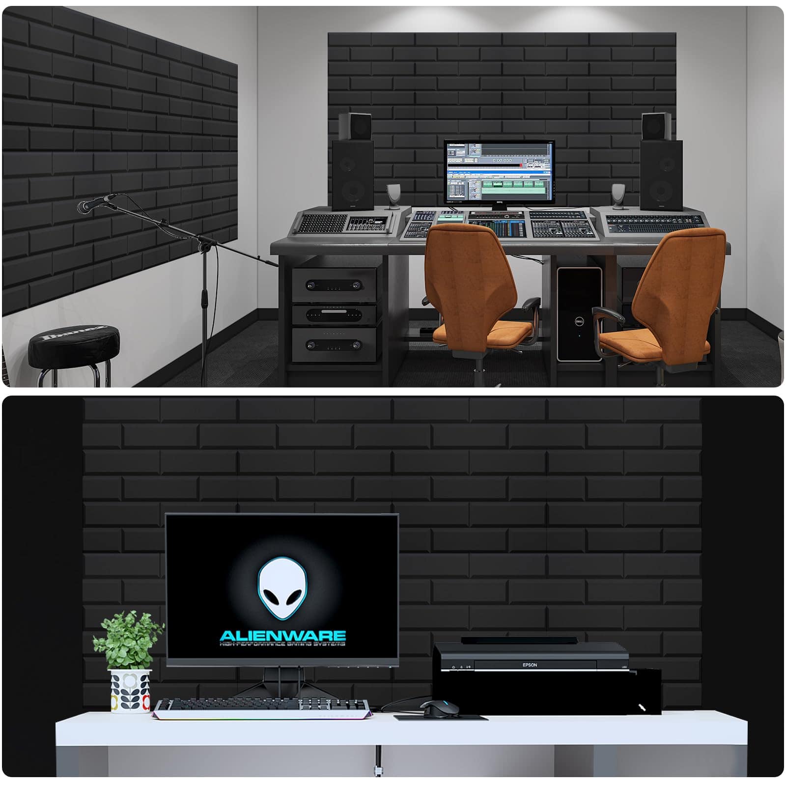 Paquete de 12 Paneles Acústicos Autoadhesivos, 12"X 12"X - Imagen 9