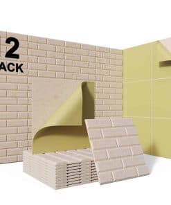 12 Paquete Paneles Acústicos Autoadhesivos, 12"X 12"X 0.4"