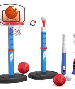 Juego de Canasta de Baloncesto para Niños y Tee Ball 2 en 1