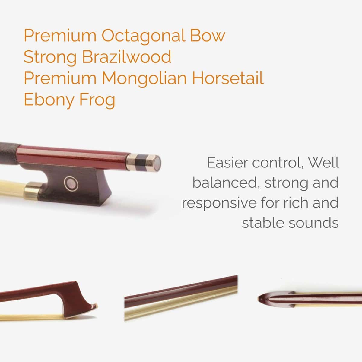 Set de Violín CLAVIO 4/4 Tamaño Completo, 3/4 Tamaño Violín - Imagen 6