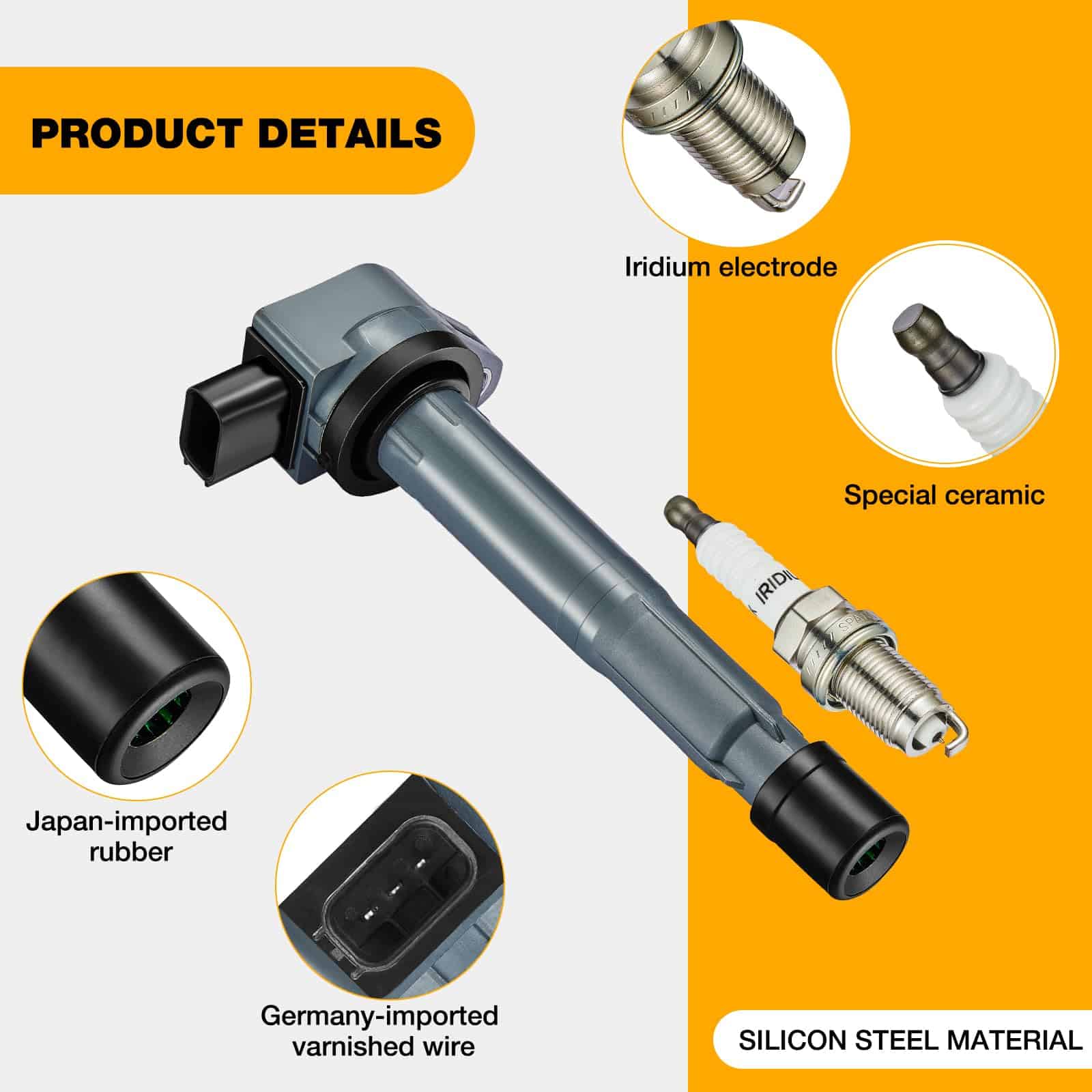 Paquete de Bobina de Encendido UF417 y Bujías de Iridio - Imagen 3