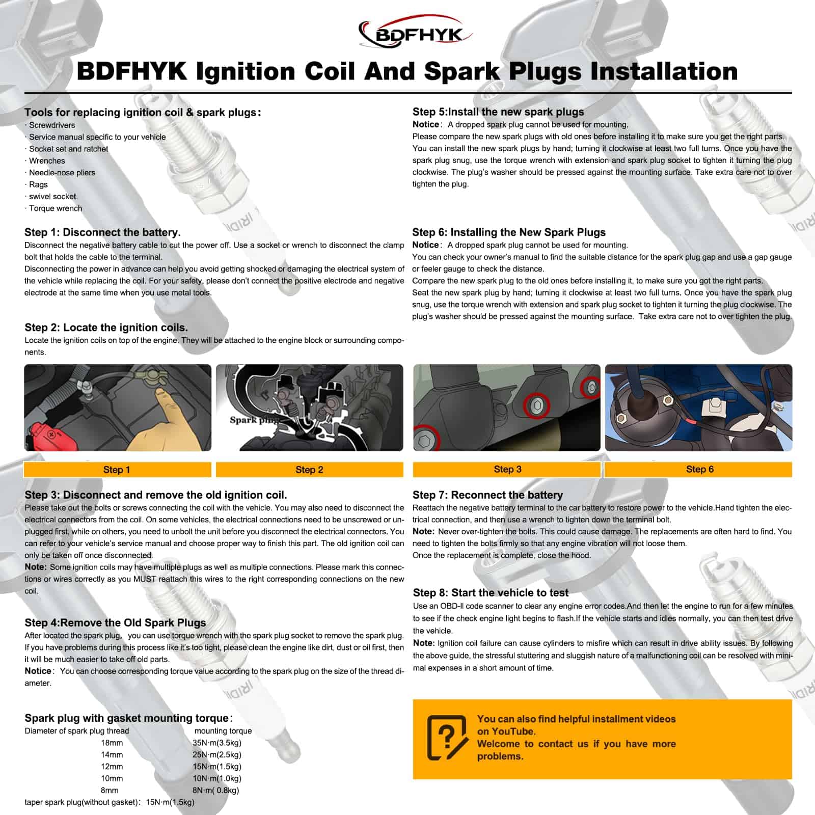 Paquete de Bobina de Encendido UF417 y Bujías de Iridio - Imagen 7