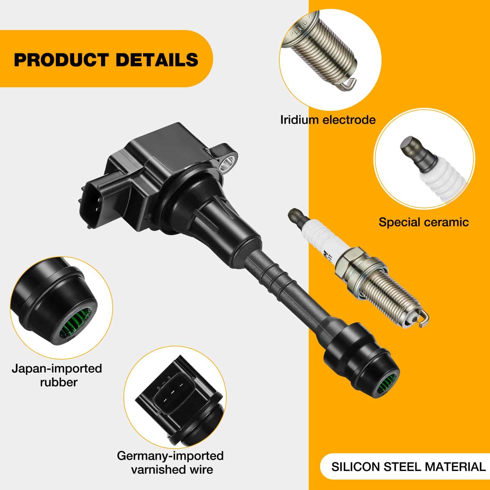 Bobina de Encendido UF351 y Bujías de Iridio 4505 - Imagen 3