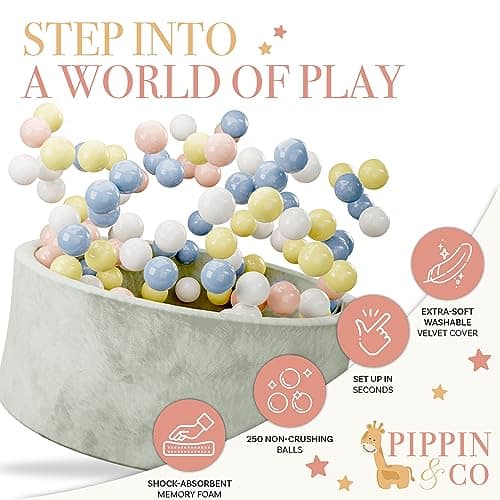 Piscina de Pelotas, 250 Pelotas para Niños de 1-3 Años, - Imagen 4