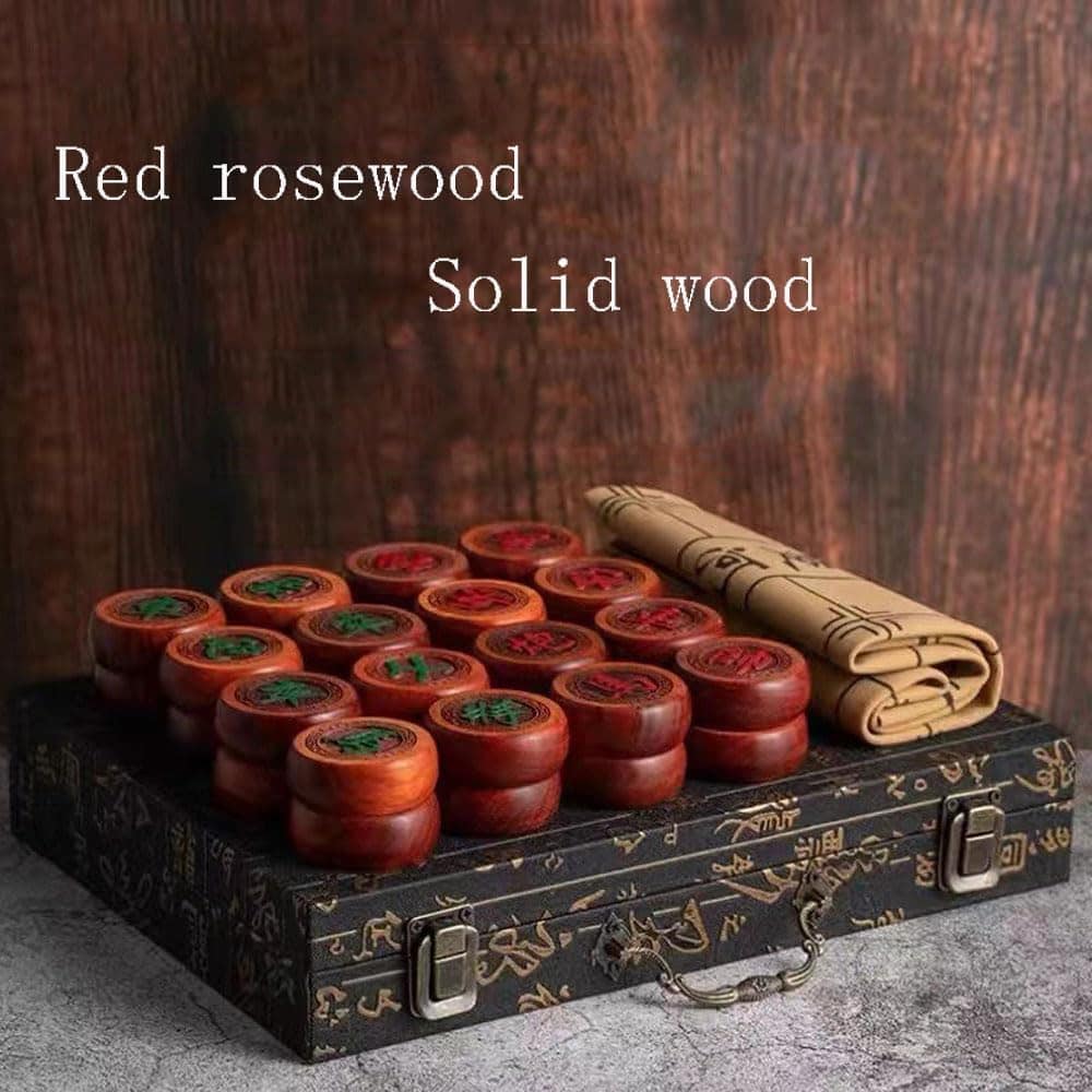 Juego de Ajedrez Chino (Xiangqi) Piezas de Madera de Roble - Imagen 6