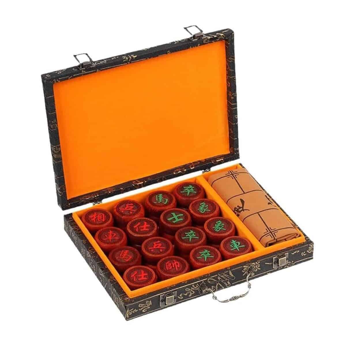 Juego de Ajedrez Chino (Xiangqi) Piezas de Madera de Roble