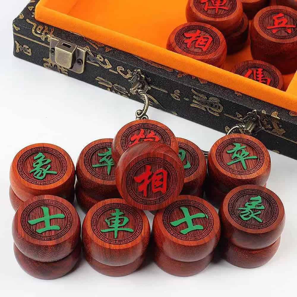 Juego de Ajedrez Chino (Xiangqi) Piezas de Madera de Roble - Imagen 7
