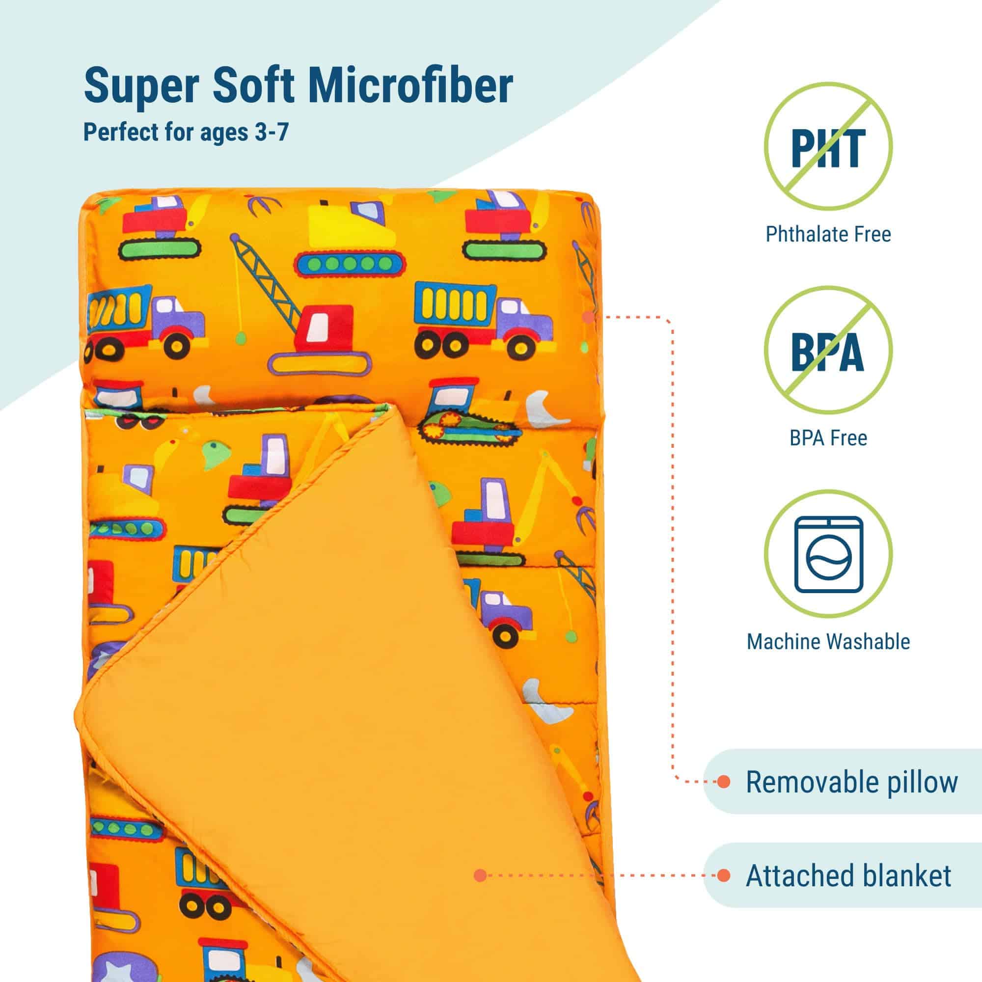 Wildkin Microfiber Nap Mat con Almohada -trucción) - Imagen 3