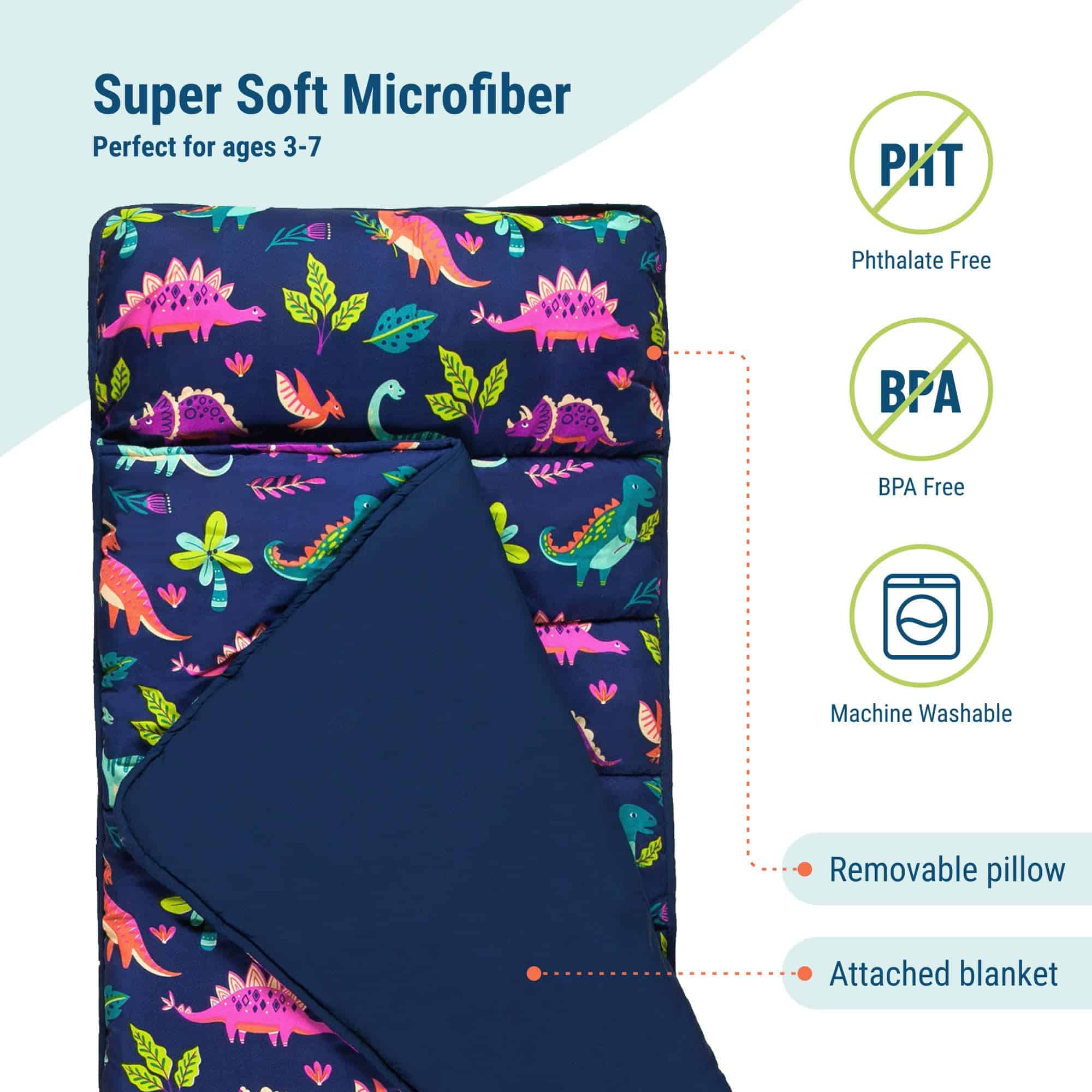 Wildkin Microfiber Nap Mat con Almohada -Darling Dinosaurs - Imagen 3