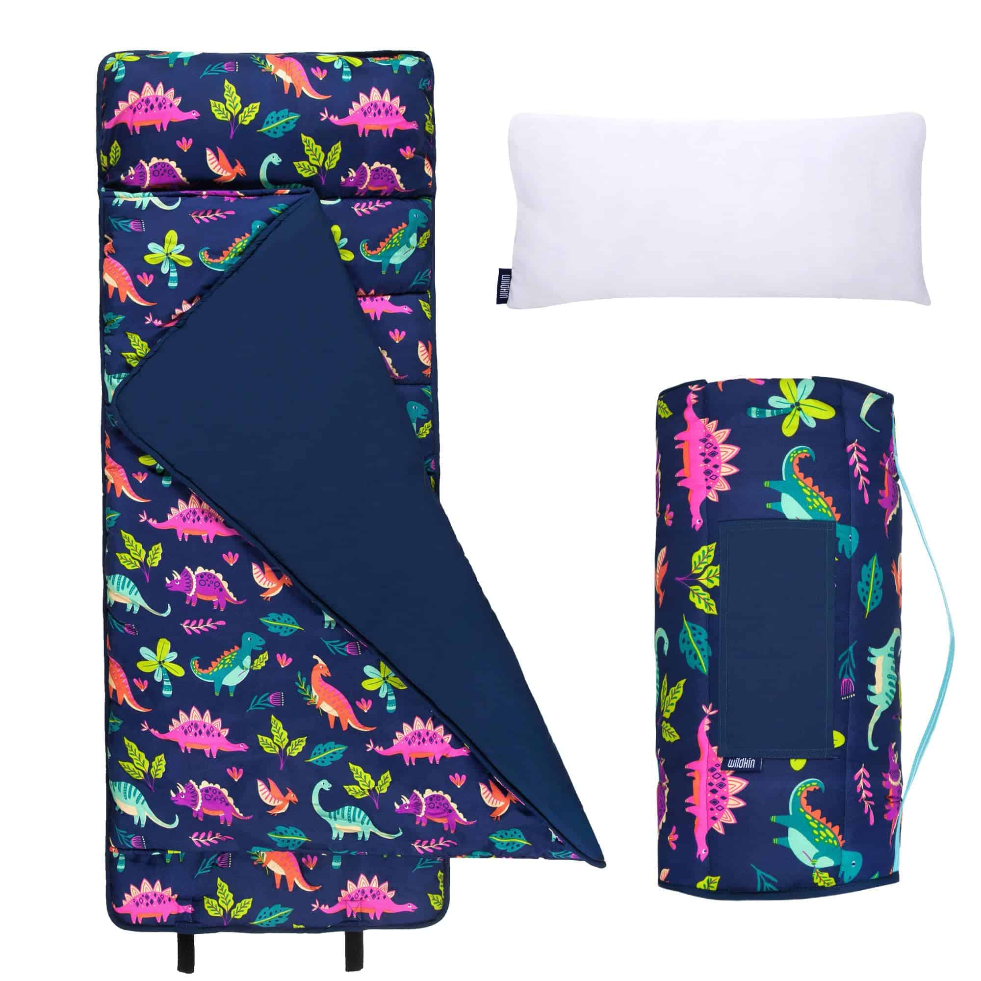Wildkin Microfiber Nap Mat con Almohada -Darling Dinosaurs