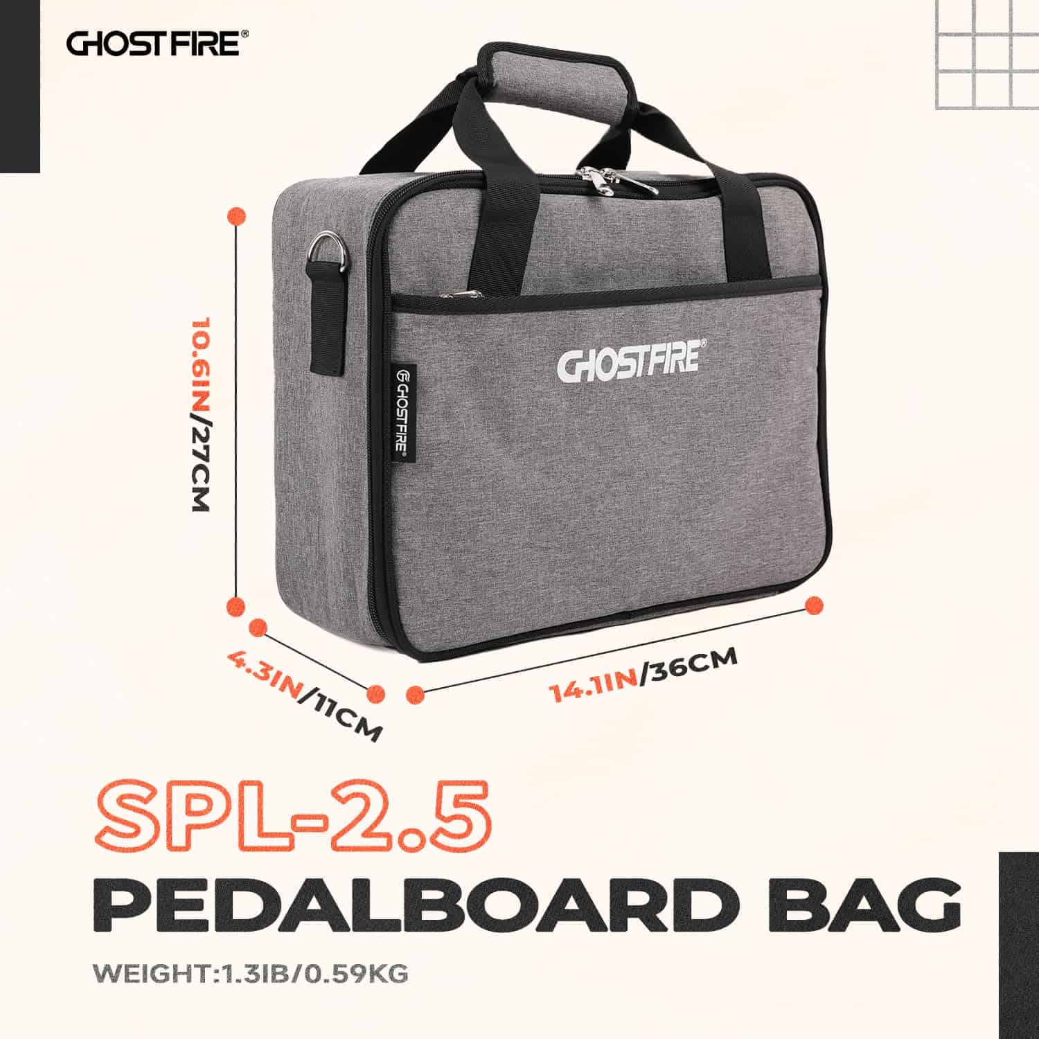 Bolso de pedalera para guitarra Ghost Fire, bolsa de - Imagen 3