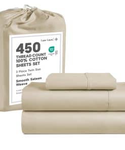 Juego de sábanas 100% algodón LANE LINEN - Tamaño Twin, 450