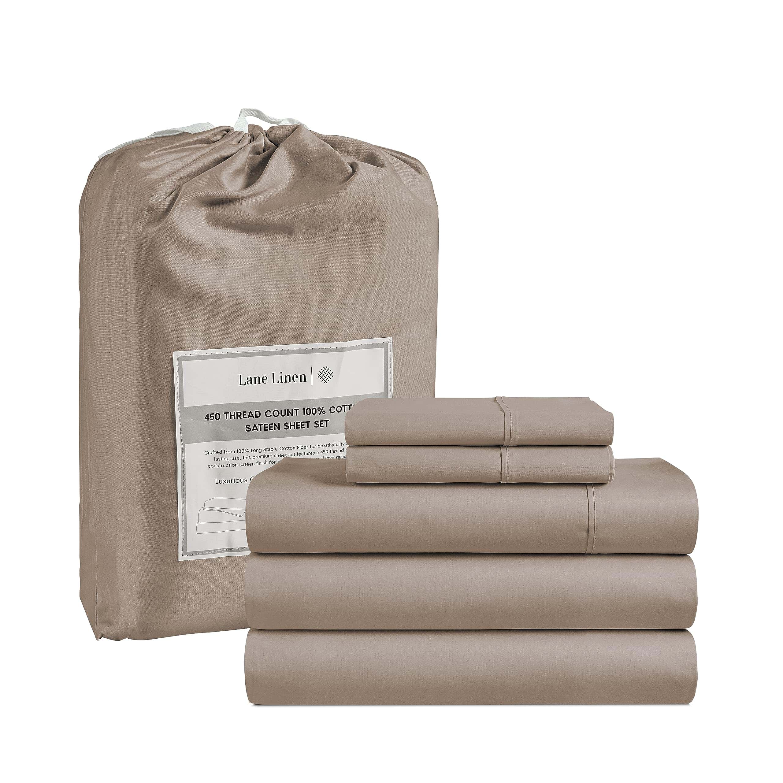 Juego de sábanas LANE LINEN Split King para -Taupe