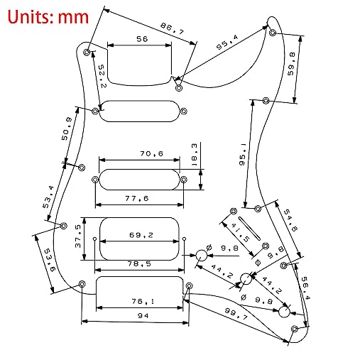 Pickguard de Guitarra Eléctrica FD Metal -Negro - Imagen 6
