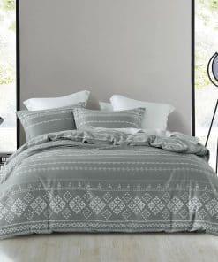 Quilta Juego de Funda Nórdica Gris Tamaño Queen - 100%