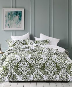 Funda de edredón king Quilta verde - 100% algodón Juego de