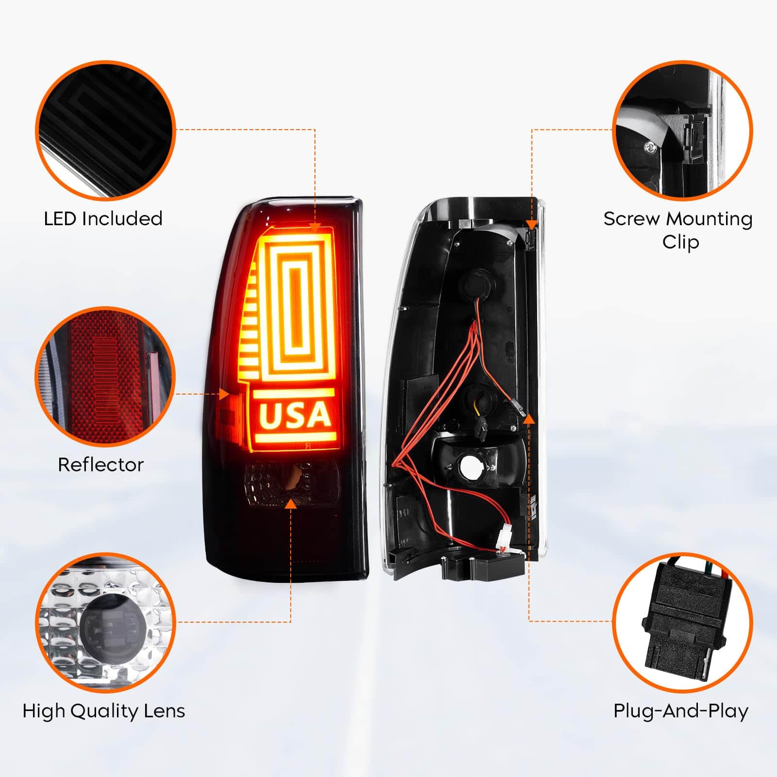 Tresound Luz Trasera + Tercera Luz de Freno para Chevy - Imagen 7