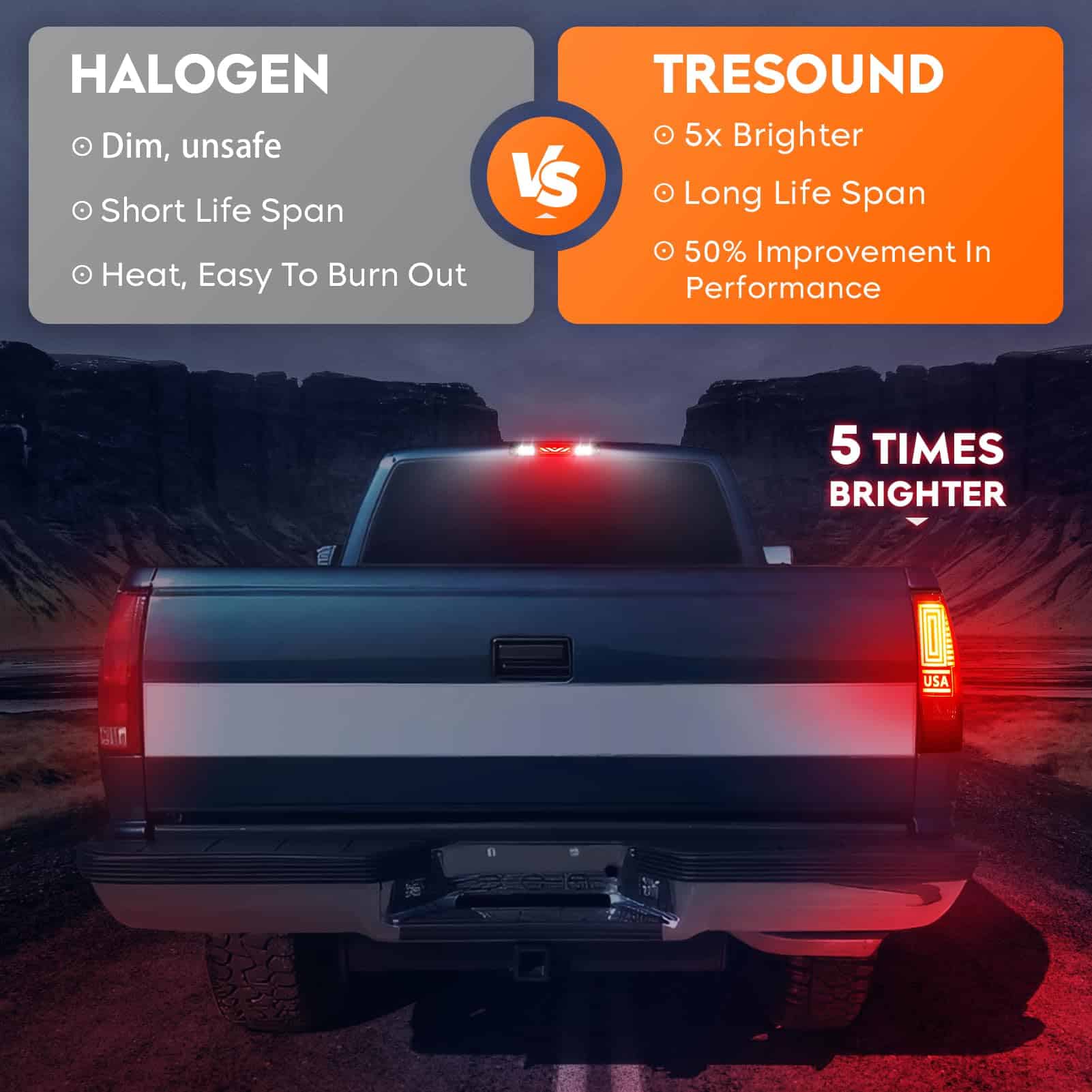 Tresound Luz Trasera + Tercera Luz de Freno para Chevy - Imagen 4