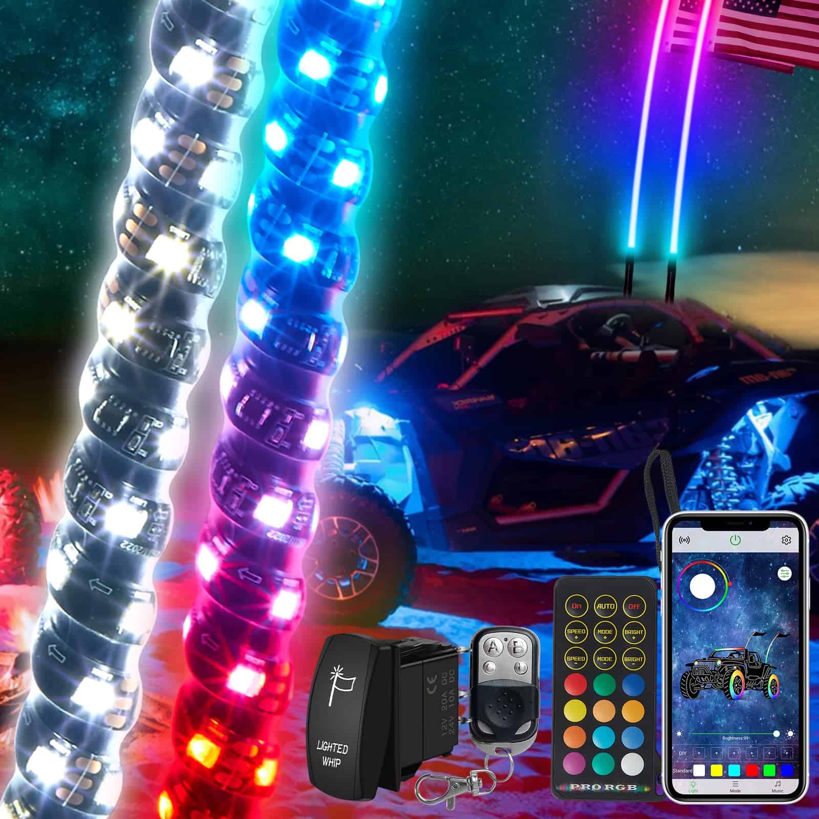 SUZCO 2PCS 2FT Faros En Espiral con Luces LED Pesadas con