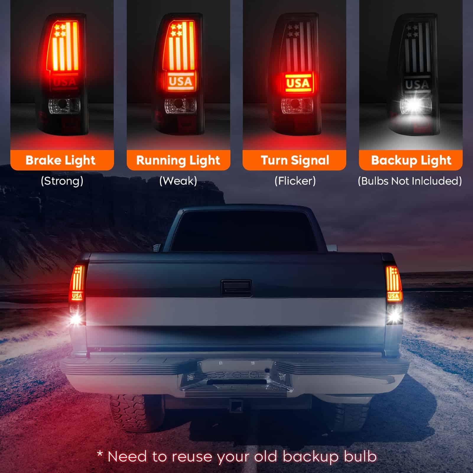 Faro trasero LED para Chevy Silverado 1500 2500 1999-2002, - Imagen 4