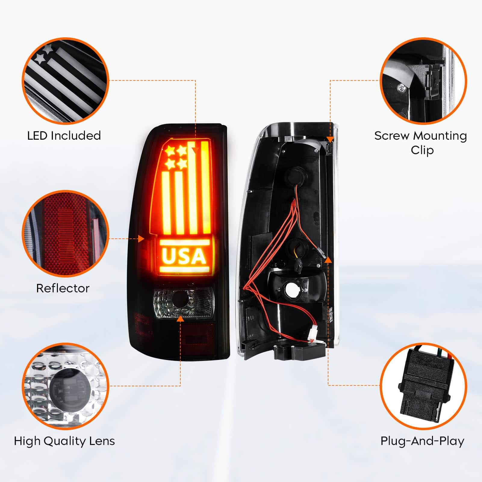 Faro trasero LED para Chevy Silverado 1500 2500 1999-2002, - Imagen 8