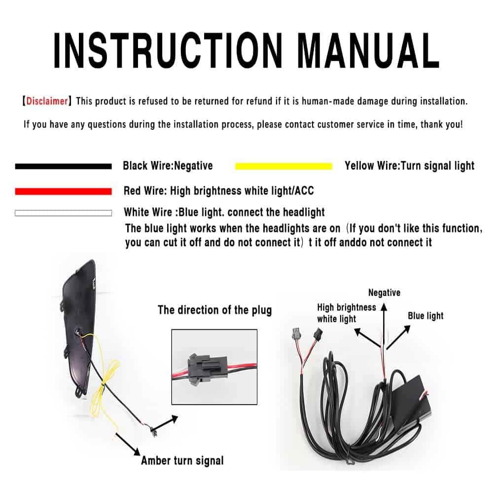 Luces LED de circulación diurna DRL blanco/ámbar/azul con - Imagen 4