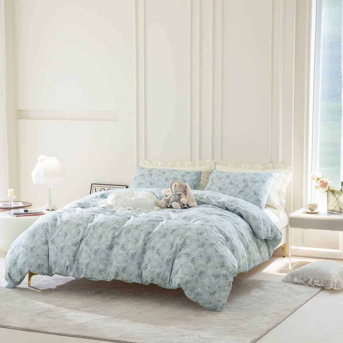 Juego de Funda Nórdica Gemela de Algodón Floral, 100% - Imagen 5