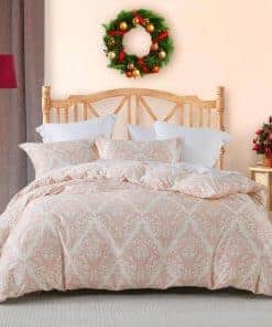 Juego de Funda Nórdica Floral Rosada CozyQQ - 100% Algodón