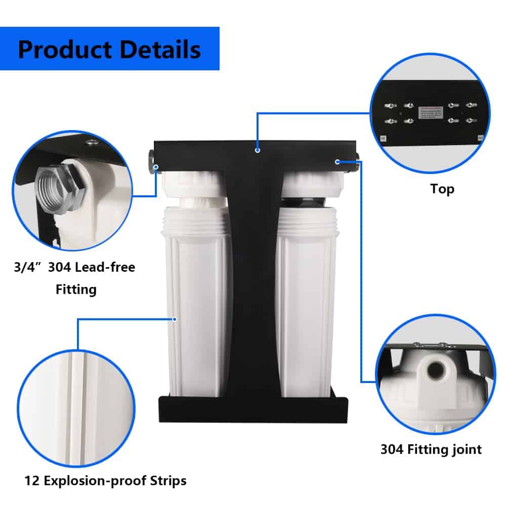 Sistema de Filtro de Agua Doble Premium para RV Nasibey, - Imagen 5