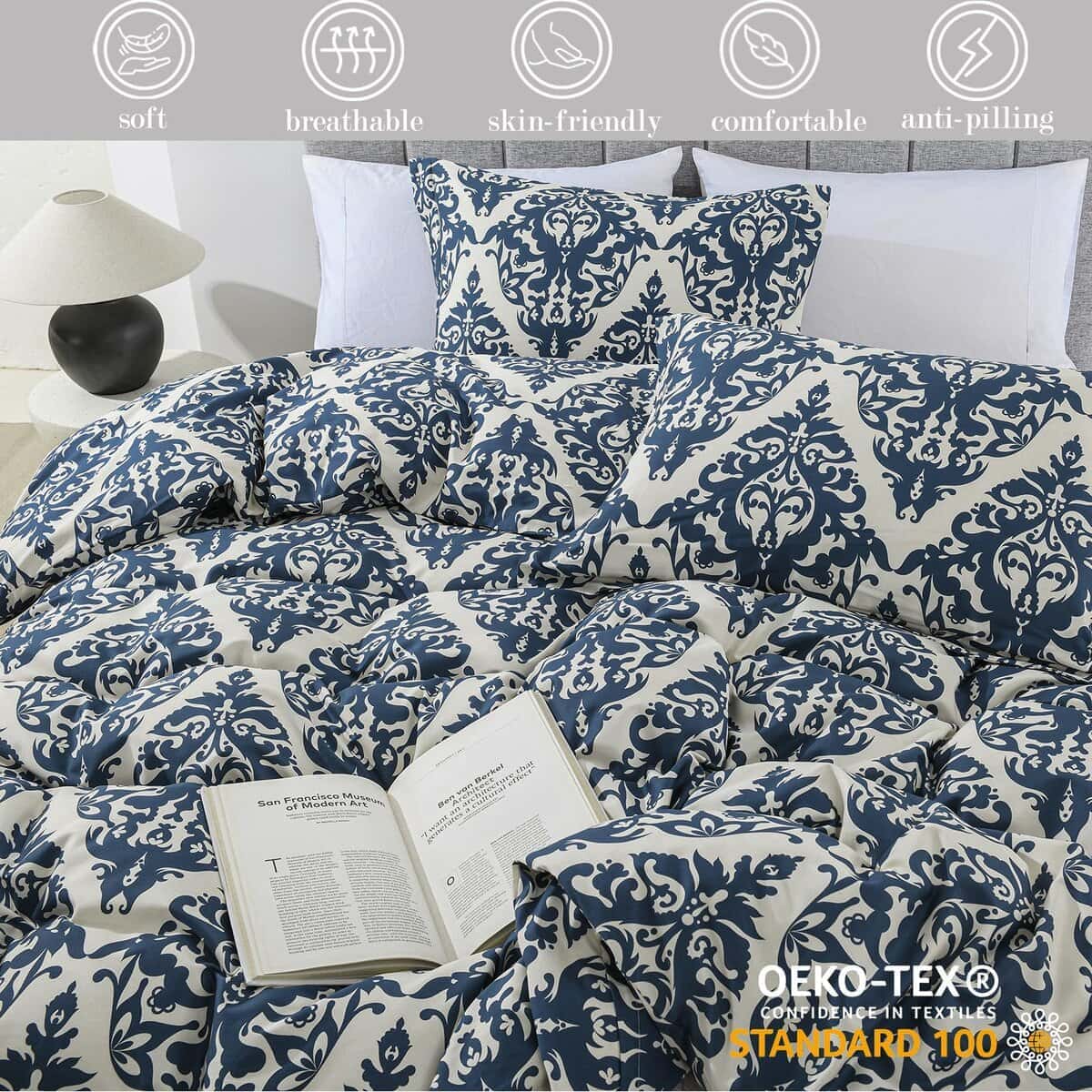 CozyQQ Juego de Funda Nórdica Queen Paisley - 100% Algodón - Imagen 4