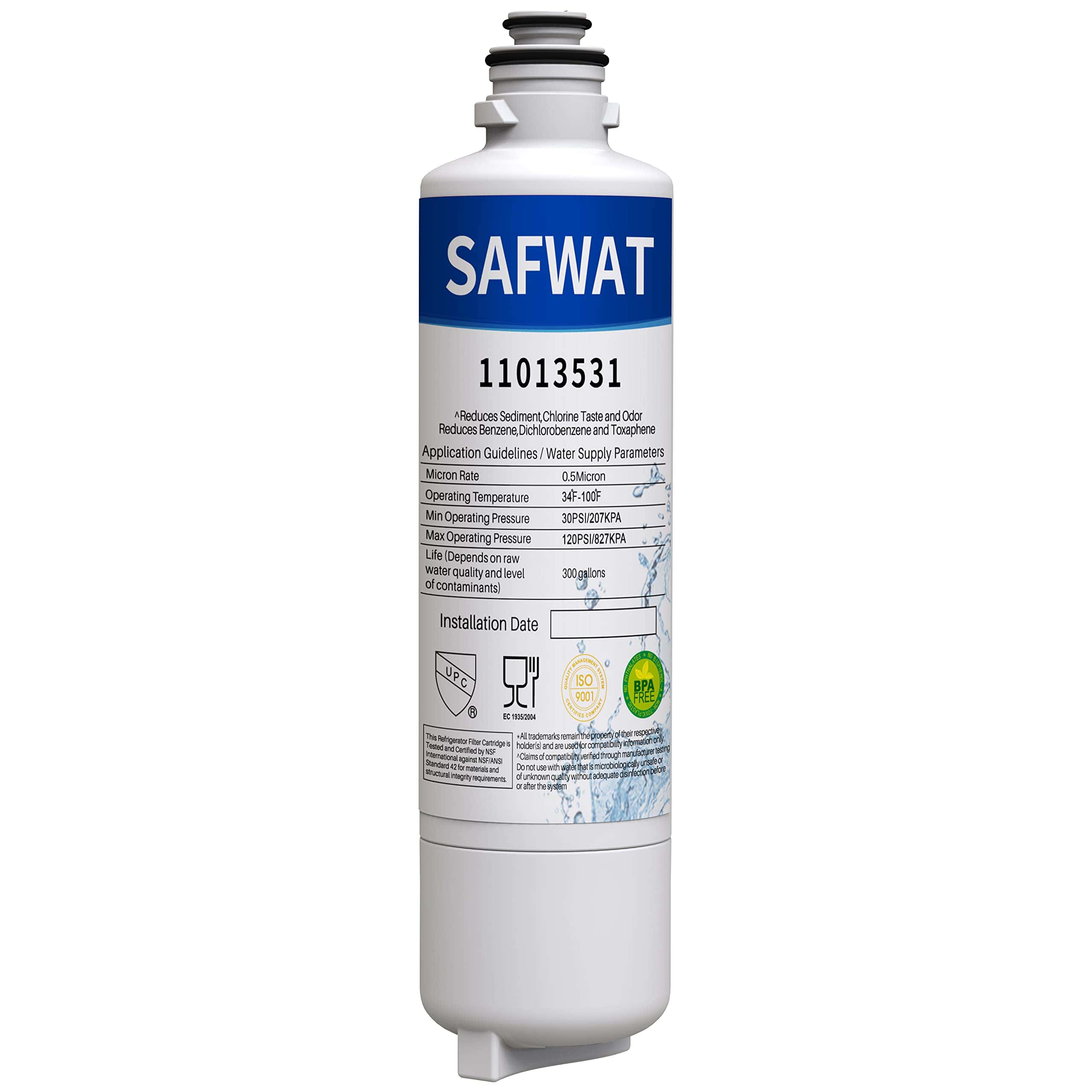 Filtro de agua de repuesto SAFWAT 11032531 para