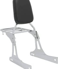 Respaldo trasero de motocicleta cromado compatible con