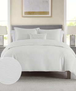 CozyDH Juego de Funda de Edredón Tamaño King - Blanco Falso