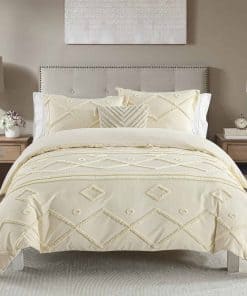 Juego de Funda Nórdica para Cama Queen Size - Bordado Crema