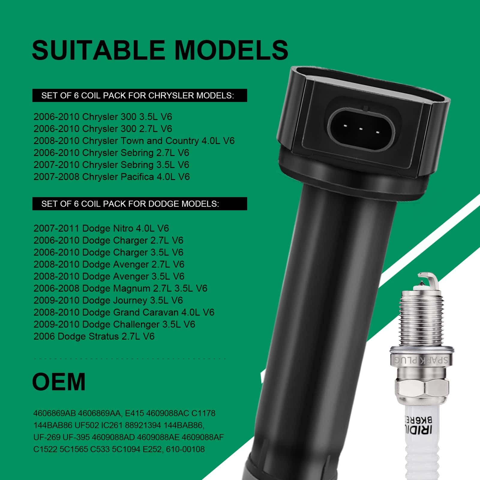 Juego de 6 Bobinas de Encendido TXROMTZ y Bujías 7781 - Imagen 3