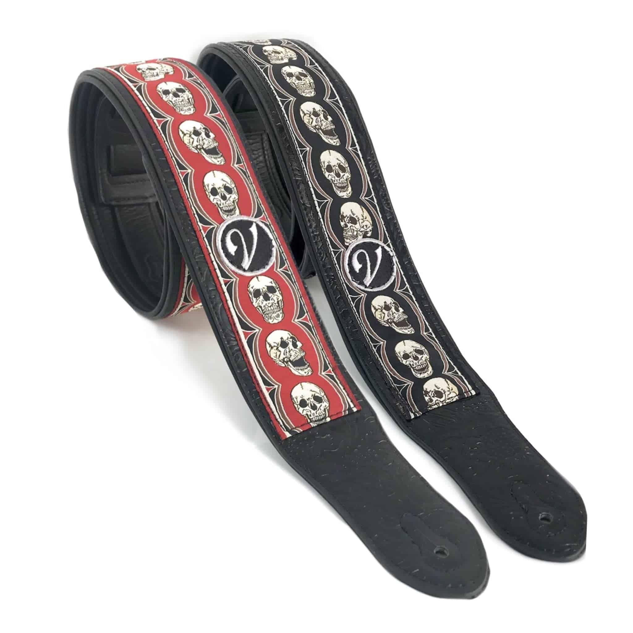 Correa de guitarra 1to1 Music Vtar - Rojo Calavera - Imagen 8