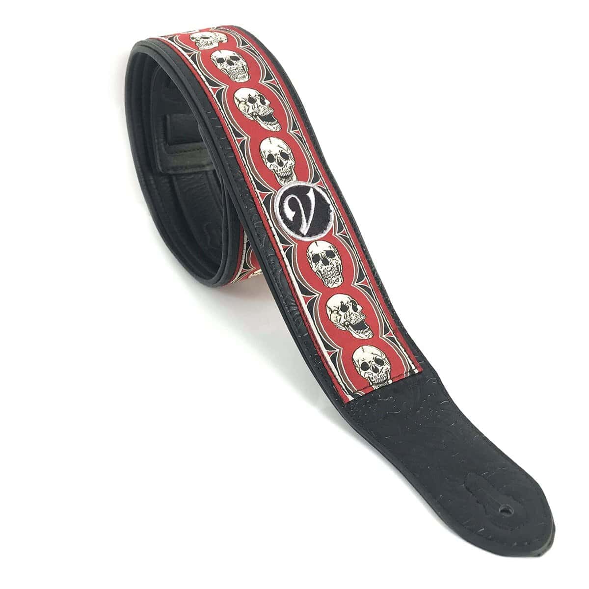 Correa de guitarra 1to1 Music Vtar - Rojo Calavera