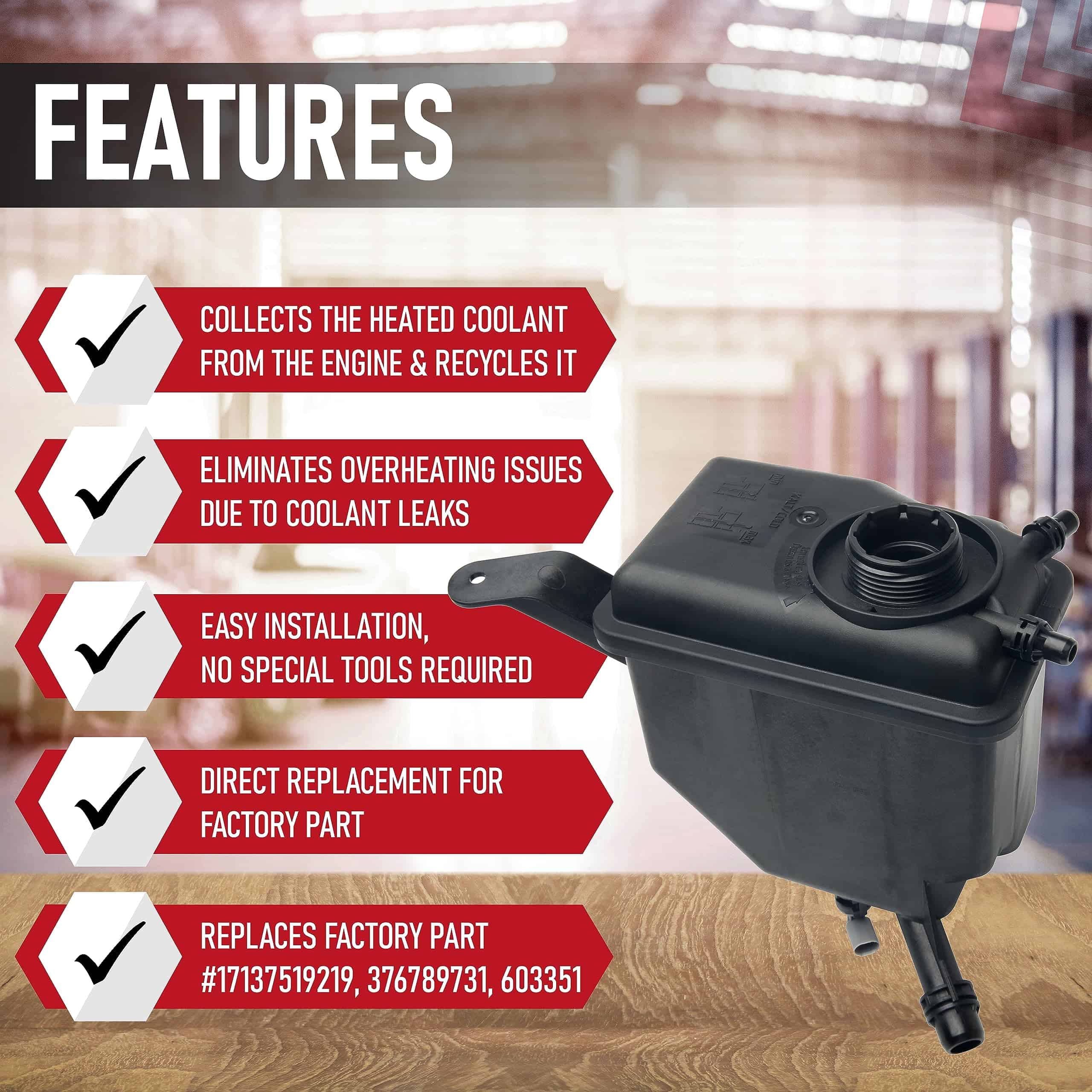 Tanque de expansión de refrigerante de motor de repuesto - Imagen 3