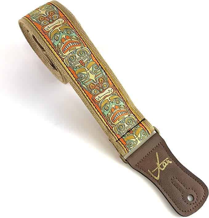 Correa de guitarra VTAR 1to1 - Correa de tótem beige hecha
